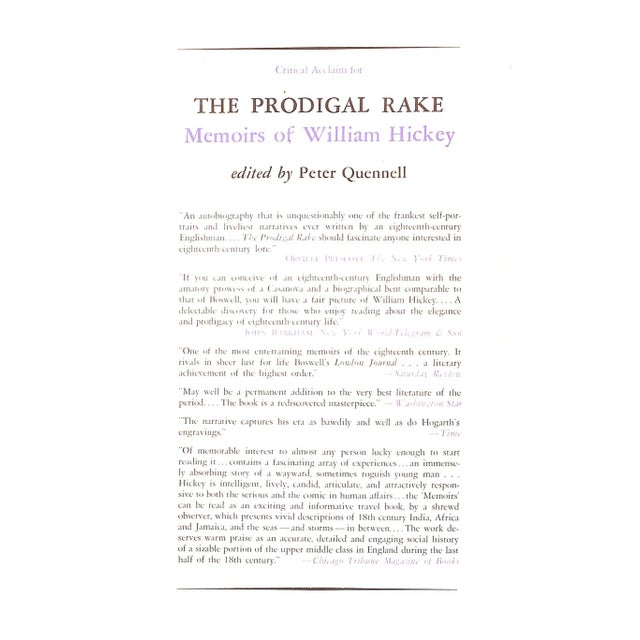 "The Prodigal Rake - Memoirs of William Hickey" 1962 Quennell, Peter For Sale - Image 4 of 8