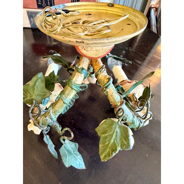 Antique French Floral Tole Wall Sconces - a Pair For Sale - Image 14 of 17