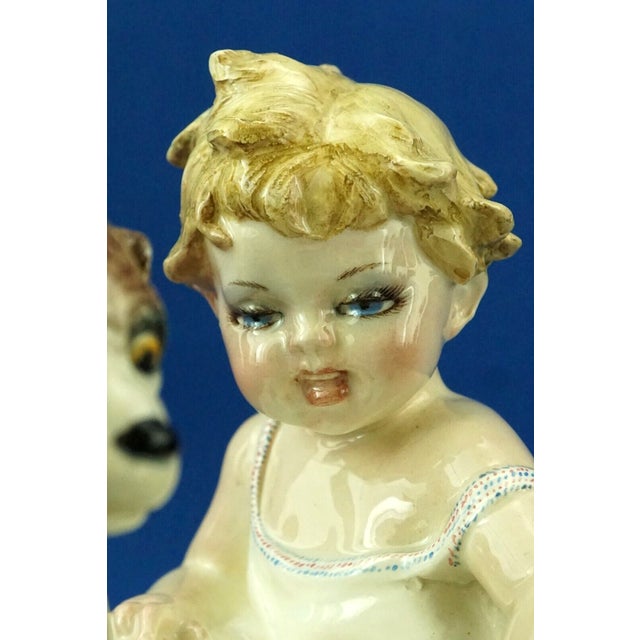 Little Girl and Dog Figure by Arturo Pannunzio, Italy, 1890s-1910s For Sale - Image 13 of 18