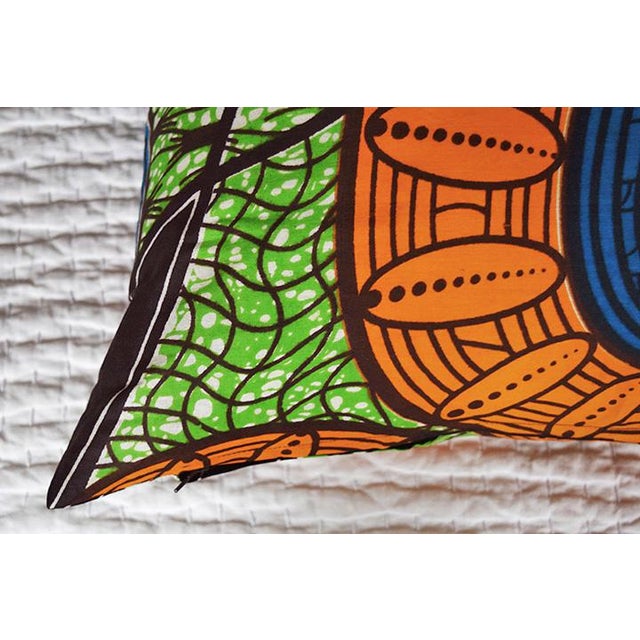 Modern African Wax Accent Pillow Cover For Sale - Image 3 of 4