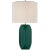 Kate Spade New York for Visual Comfort Signature Carmilla Medium Table Lamp in Emerald Crackle with Linen Shade For Sale