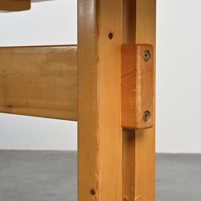 Wood Pine Dining Table by Charlotte Perriand for Les Arcs, France, 1970s For Sale - Image 7 of 15