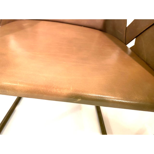 Brass Leather Strip Chair by Massimo Castagna for Henge, 1990s, Set of 3 For Sale - Image 10 of 18