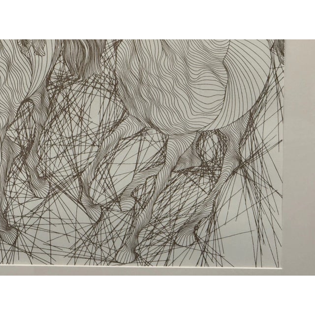 1980s Guillaume Azoulay (1949-) Matted & Framed Original Etching "Encounter" For Sale - Image 5 of 7