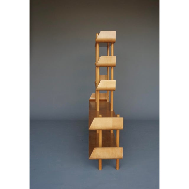 Wood Large Shelving Unit in Birchwood by Willem Lutjens for Gouda Den Boer,1950s For Sale - Image 7 of 14
