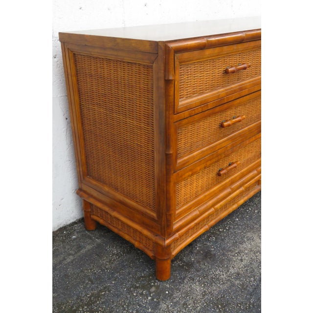 American of Martinsville Hollywood Regency Bamboo Long Sideboard Dresser 6121 For Sale - Image 12 of 16