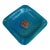 1960s Ugo Zaccagnini Italian Ceramic Ashtray With Floral Medallion in Turquoise Glaze For Sale