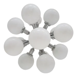 Mid-Century Sputnik Metal Pendant Light with 13 Glass Globes, 1970s