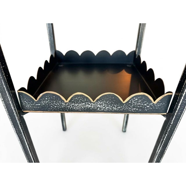 Metal Large Tole Cachepot Planter on Tall Stand For Sale - Image 7 of 9