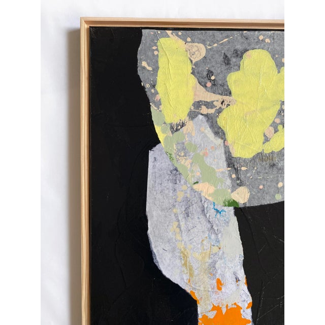 Contemporary "Yellow Leaf Moon" 2023 Framed Painting by Jessalin Beutler For Sale - Image 3 of 5