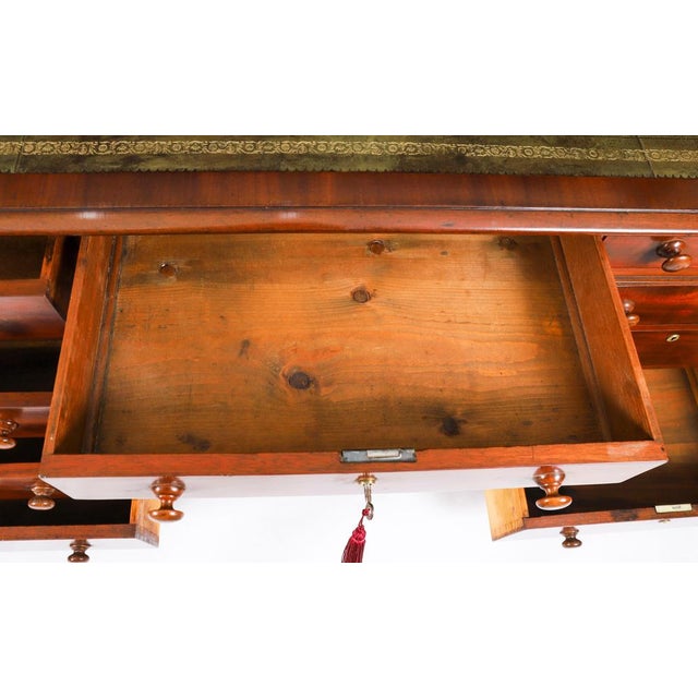 Antique Victorian Flame Mahogany Desk, 1800s For Sale - Image 14 of 18