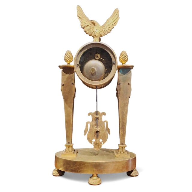 French Gilt Bronze Clock, 1800s For Sale - Image 4 of 11