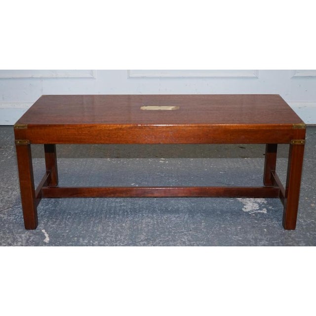 Vintage Reh Kennedy Military Campaign Coffee Table from Harrods London For Sale - Image 10 of 11