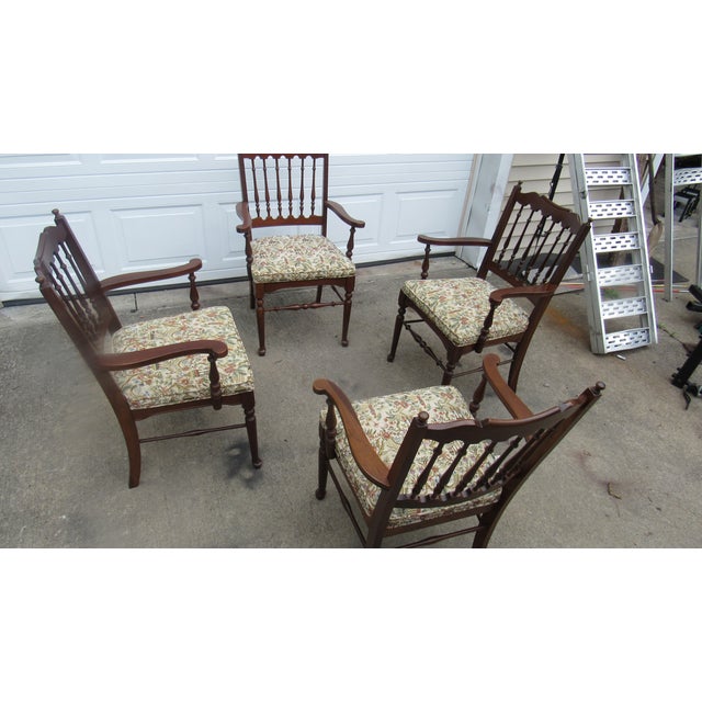 Traditional Vintage Cherry Baumritter Cherry Spindle Chairs Dining Room Set For Sale - Image 3 of 8