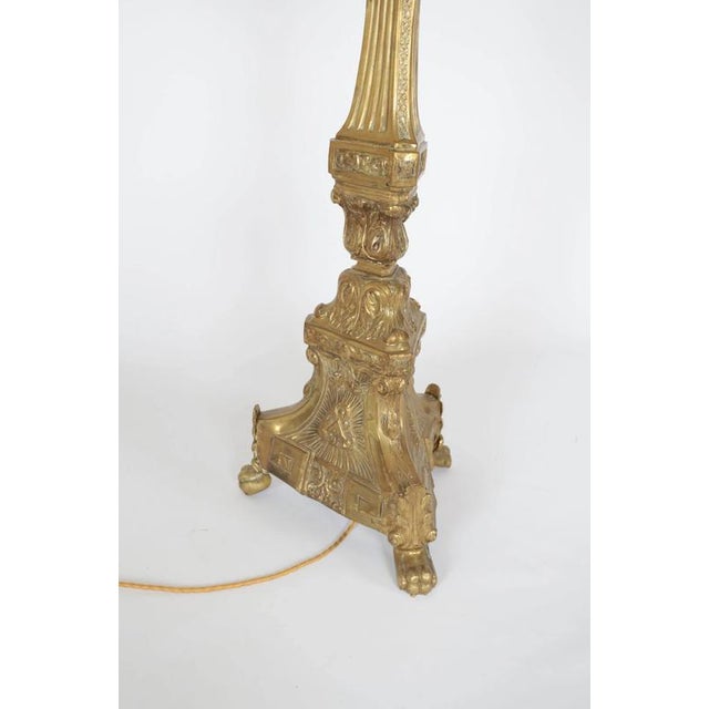 Antique Floor Lamp from a Church Candlestick For Sale - Image 3 of 6