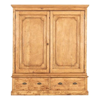 Large 19th Century English Pine Housekeepers Cupboard, 1870s For Sale