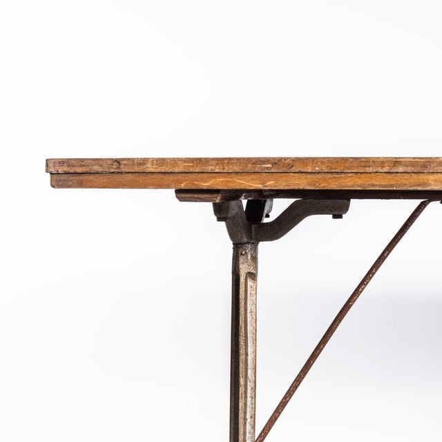 1930’s Original Cast Base Fischel Bistro Dining Table. Fischel was founded in 1871 by Czech born David Gabriel Fischel, a...