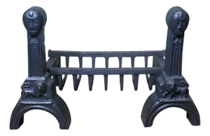 Inglenook Fire Grate on Andirons, 19th Century