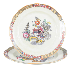 Large Round Japan Series Serving Dishes from Rörstrand, Sweden, Set of 2