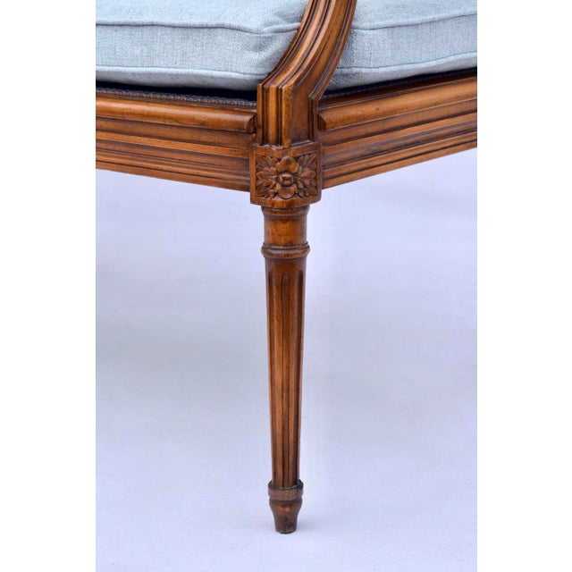 Wood French Louis XVI Style Caned Settee For Sale - Image 7 of 13