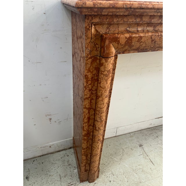 Brown Louis XIV Style Fireplace in Speckled Breccia Marble, 1800s For Sale - Image 8 of 12