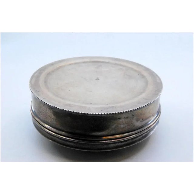 Silver Box with Embossed Flowers on the Lid and Pearl Trim For Sale - Image 3 of 11