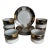 1980s Veroni Gold Black & Grey Cappuccino Cups & Saucers Service for 6 - 12 pcs For Sale