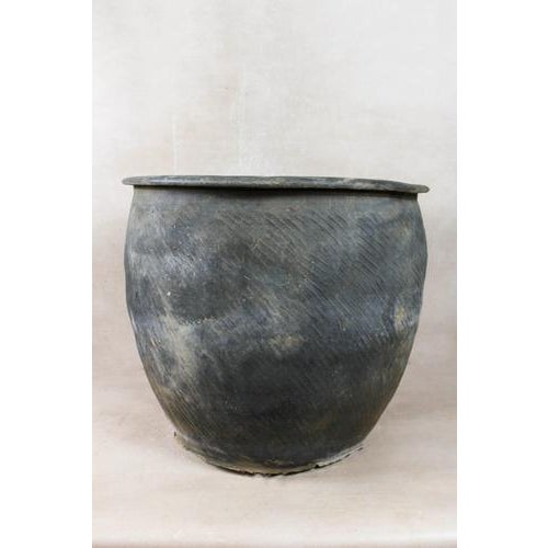 Vintage Dark Earthenware Pot For Sale - Image 3 of 5