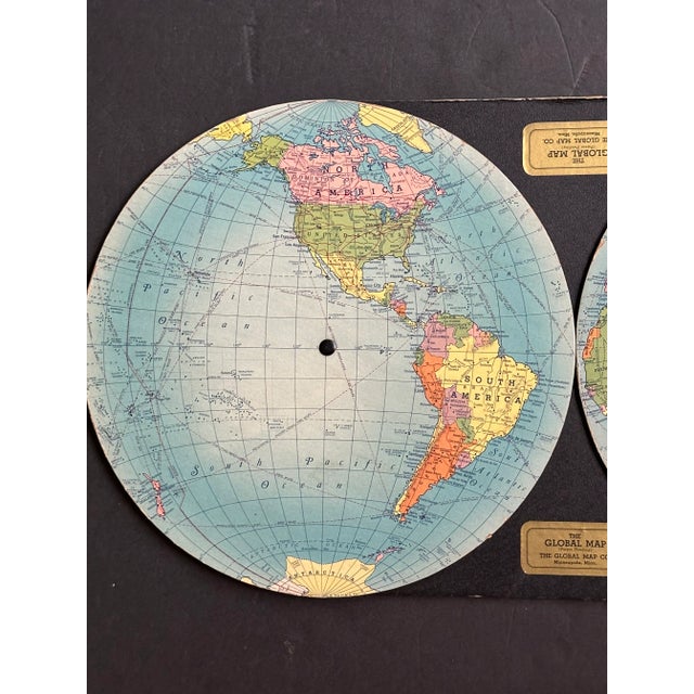 Vintage 1930s World Map Decor For Sale - Image 4 of 12