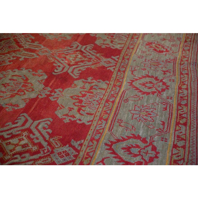 1920s Vintage Turkish Oushak Shadow Medallion Wool Carpet For Sale - Image 10 of 18