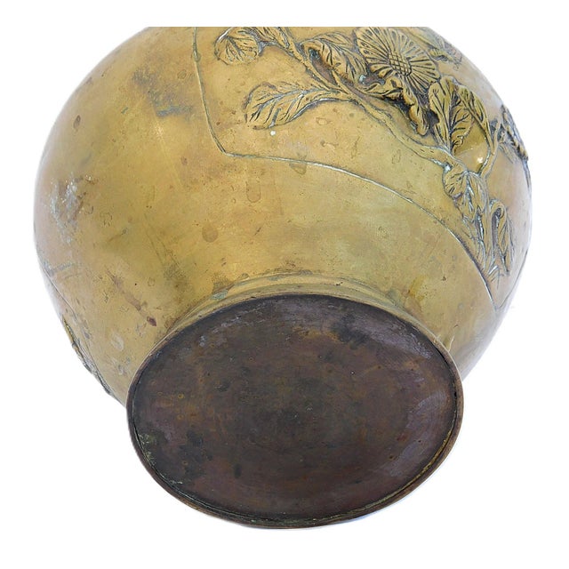 Japanese Japanese Brass Jardiniere or Planter Pot For Sale - Image 3 of 3