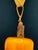 1940s Bakelite Amber Necklace W/ Tiger’s Eye Elephant Pendant & Gold Chain Tassels For Sale - Image 4 of 8