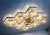 Amber 21st Century Hive Satin Brass Amber Bubbles Murano Flush Mount by Fabio LTD For Sale - Image 8 of 10