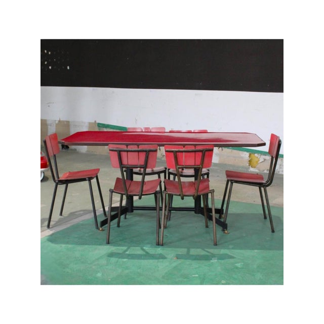 Red Shaped Table in Formica, Italy, 1950s For Sale - Image 8 of 13