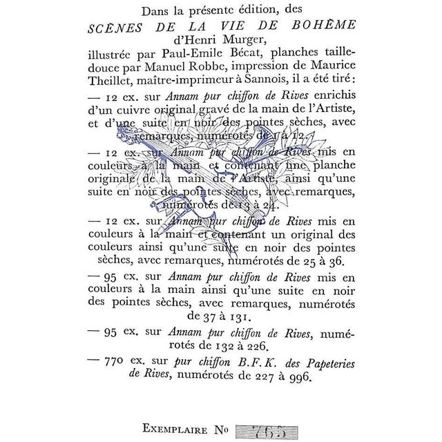 Paper "Scenes De La Vie De Boheme" 1951 Murger, Henri For Sale - Image 7 of 11