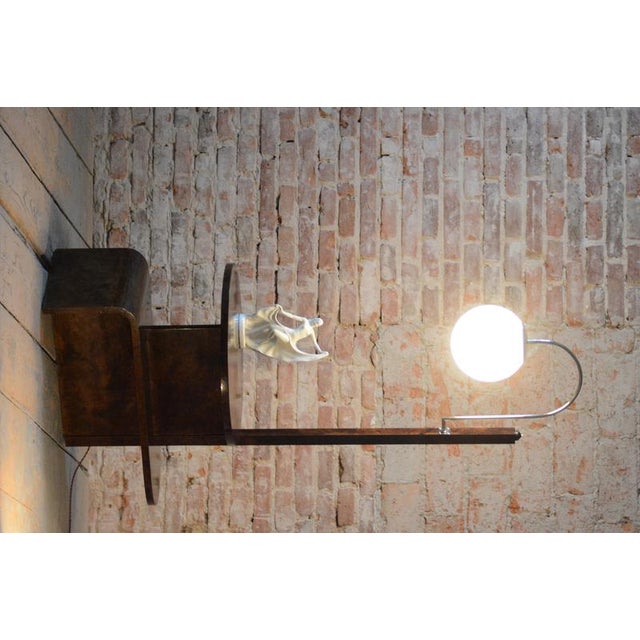 Art Deco Floor Lamp in Walnut attributed to J. Halabala for Up Závody, Czech, 1920s For Sale - Image 17 of 18