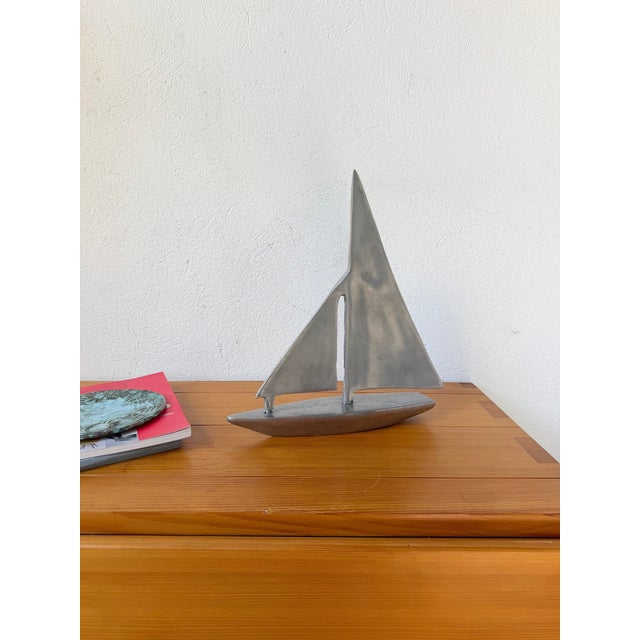 Vintage Polished Aluminum Sailboat, 1970s For Sale - Image 14 of 18