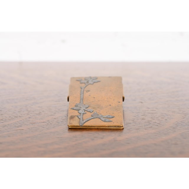 Art Deco Heintz Arts & Crafts Sterling Silver on Bronze Paper Clip For Sale - Image 3 of 11
