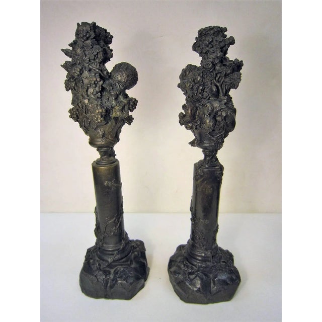 Early 20th Century Italian Bronze Cherub/ Putti Candlesticks - a Pair For Sale - Image 5 of 13