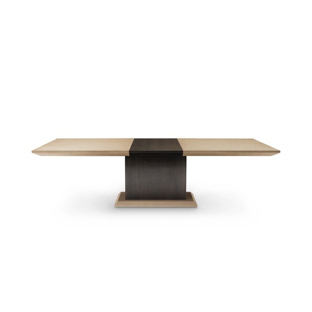Modern Modern Greg Sheres Style Oak and Bronze Extension Dining Table For Sale - Image 3 of 6