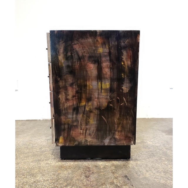 Wood Postmodern Painted Chest of Drawers by Artist Lionel Lamy For Sale - Image 7 of 9