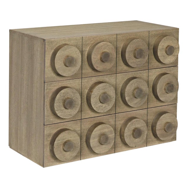 NOIR Lego Sideboard with 3 Drawers, Washed Walnut For Sale