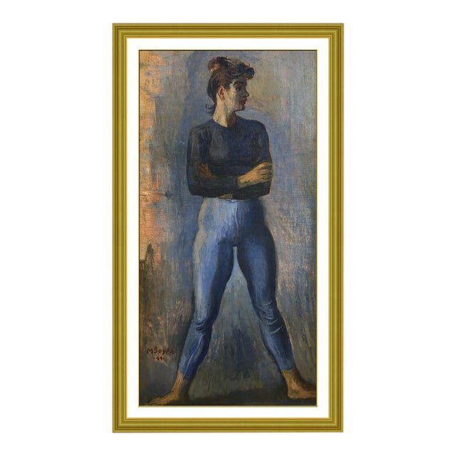 1940s Ballerina in Blue, Moses Soyer For Sale