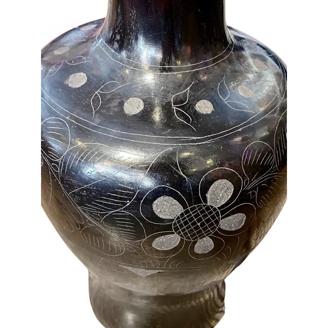 Mexican Mexican Black Vase For Sale - Image 3 of 3