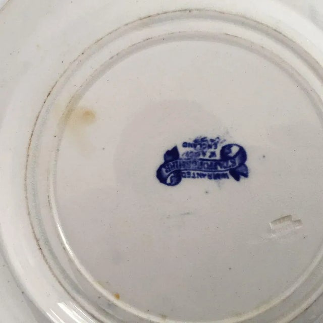 Staffordshire Antique Staffordshire Blue & White Plate For Sale - Image 4 of 5