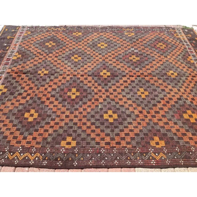 1960s Vintage Turkish Kilim Rug - 6'11" x 9'4" For Sale - Image 5 of 7