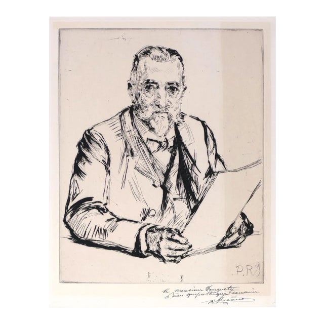 Portrait d'un Homme - Etching and Drypoint by C.P. Renouard - Early 1900 Early 20th Century For Sale
