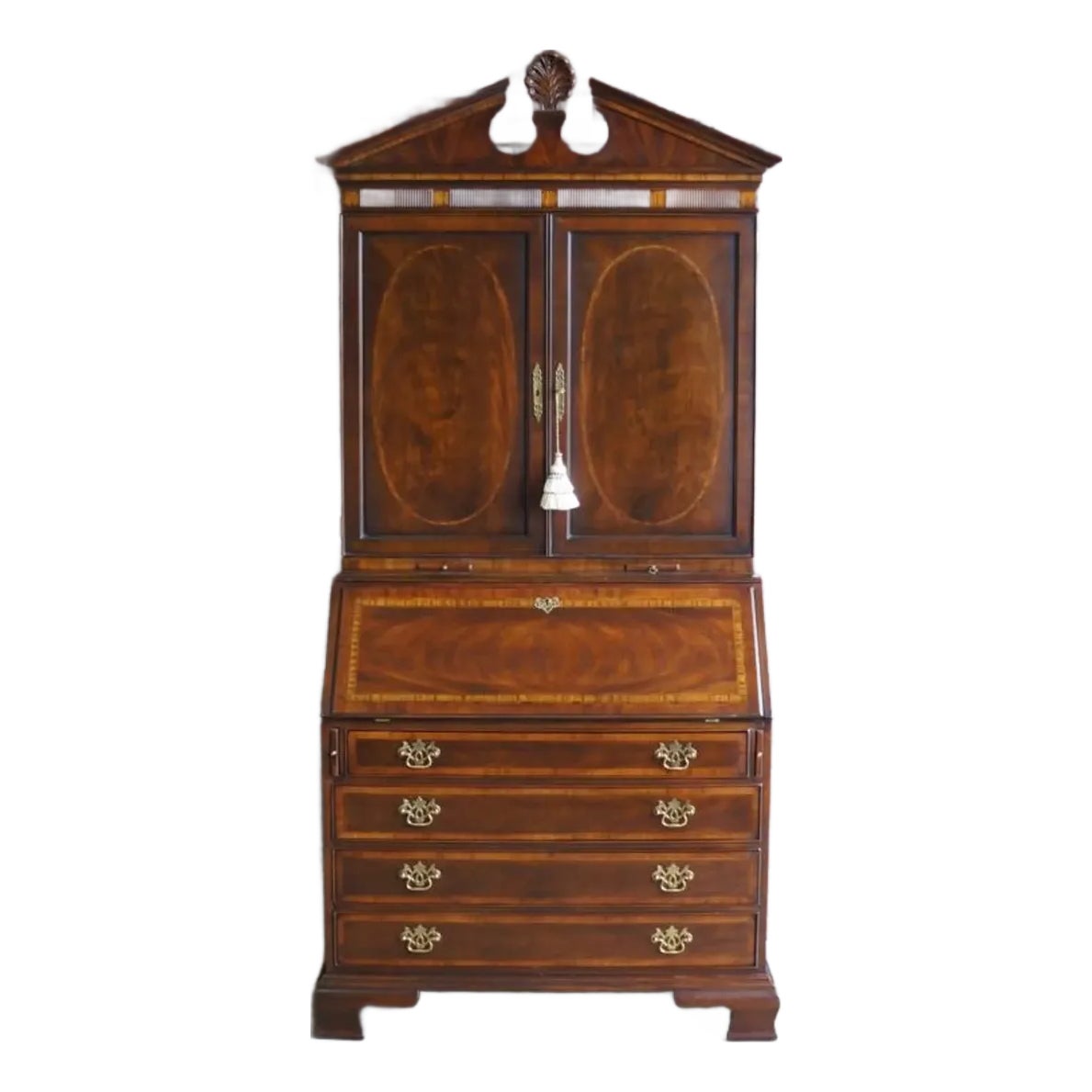 Traditional Mahogany Secretary Desk by Heritage | Chairish