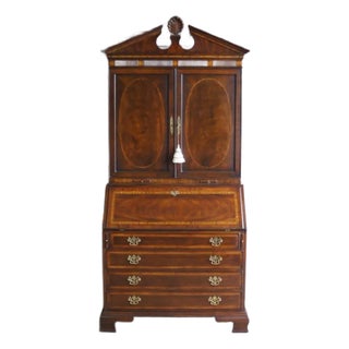 Traditional Mahogany Secretary Desk by Heritage For Sale