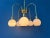 Mid-Century Gold Brass Opaline Glass Chandelier For Sale - Image 4 of 11